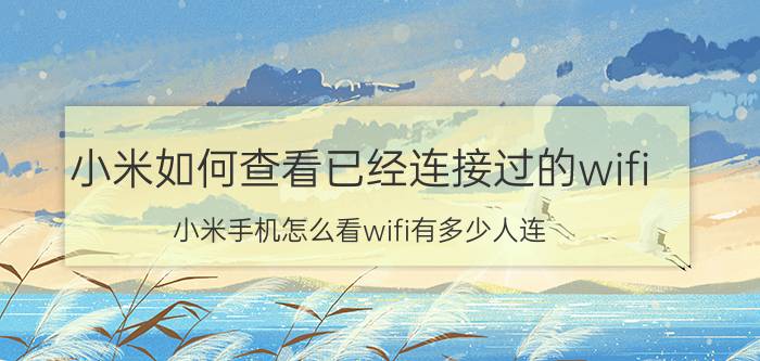 小米如何查看已经连接过的wifi 小米手机怎么看wifi有多少人连？